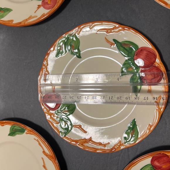 6 Franciscan ware apple pattern vintage bread plates 6 inch - Picture 6 of 7